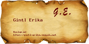 Gintl Erika névjegykártya